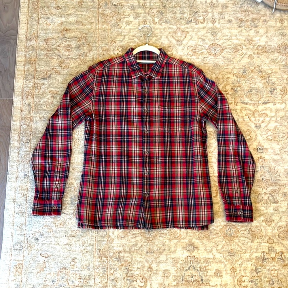 Vince Plaid Flannel Button Down Size Medium